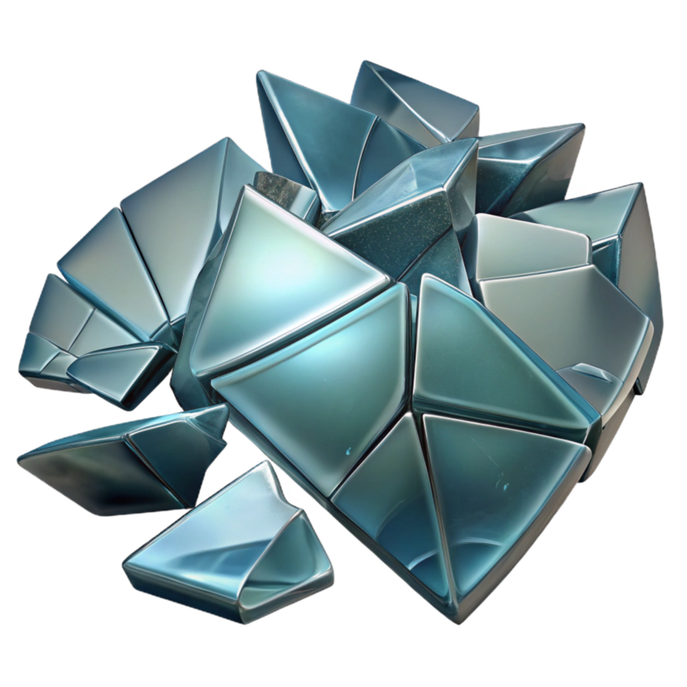beautiful abstract Broken Glass Fragments Cutout with Realistic Transparency premium png