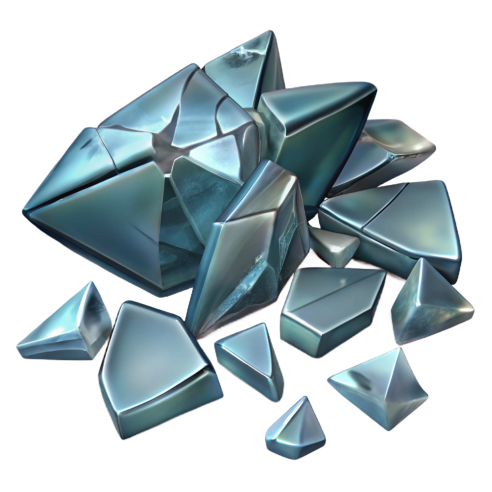extraordinary rustic Broken Glass Fragments Cutout with Realistic Transparency authentic png
