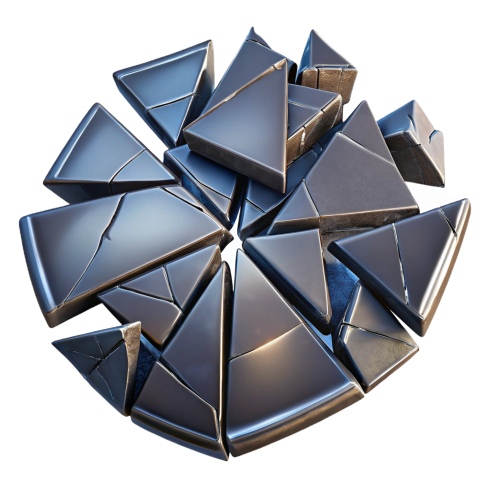 magnificent abstract Broken Mirror Shards Realistic Cutout with Dark Edges exclusive png
