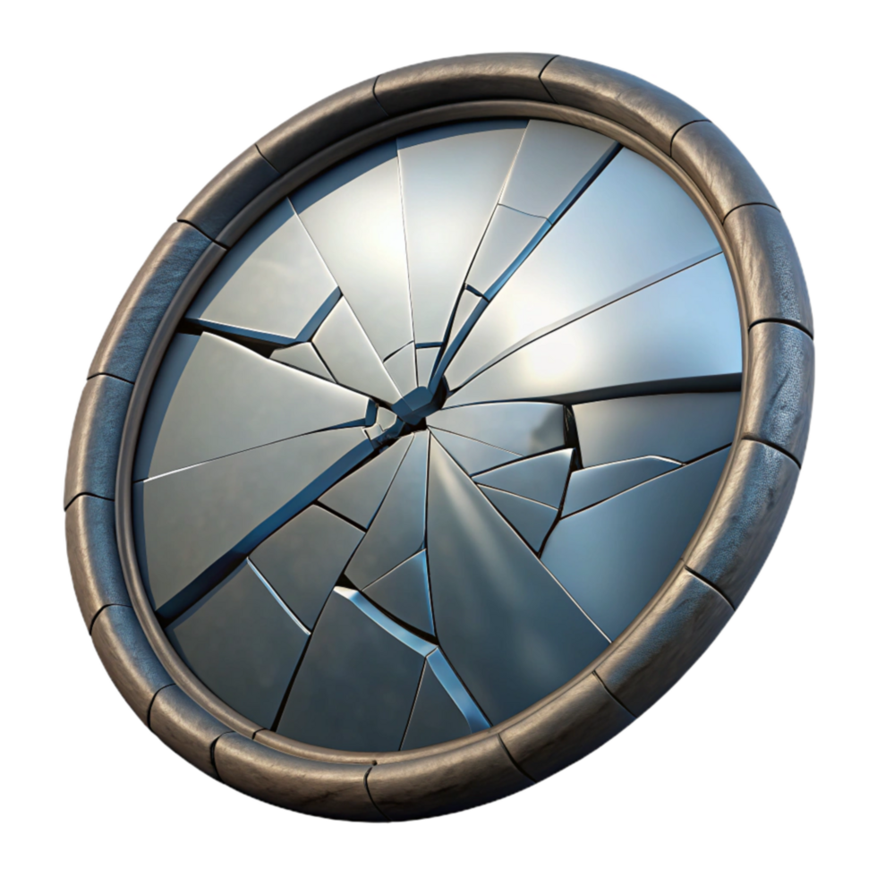 stunning minimalist Broken Mirror with Realistic Cracks and Shattered Pieces detailed png