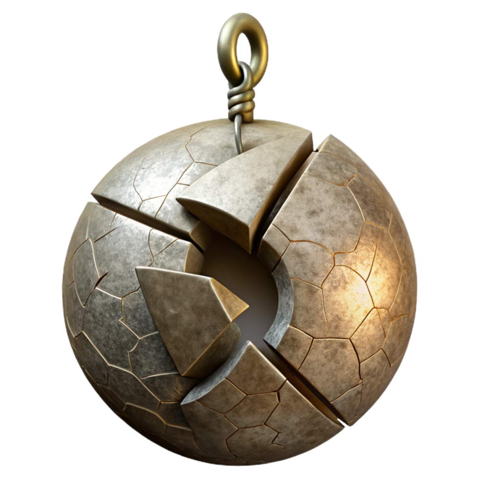 beautiful traditional Broken Pendulum Cutout with Realistic Metal detailed png