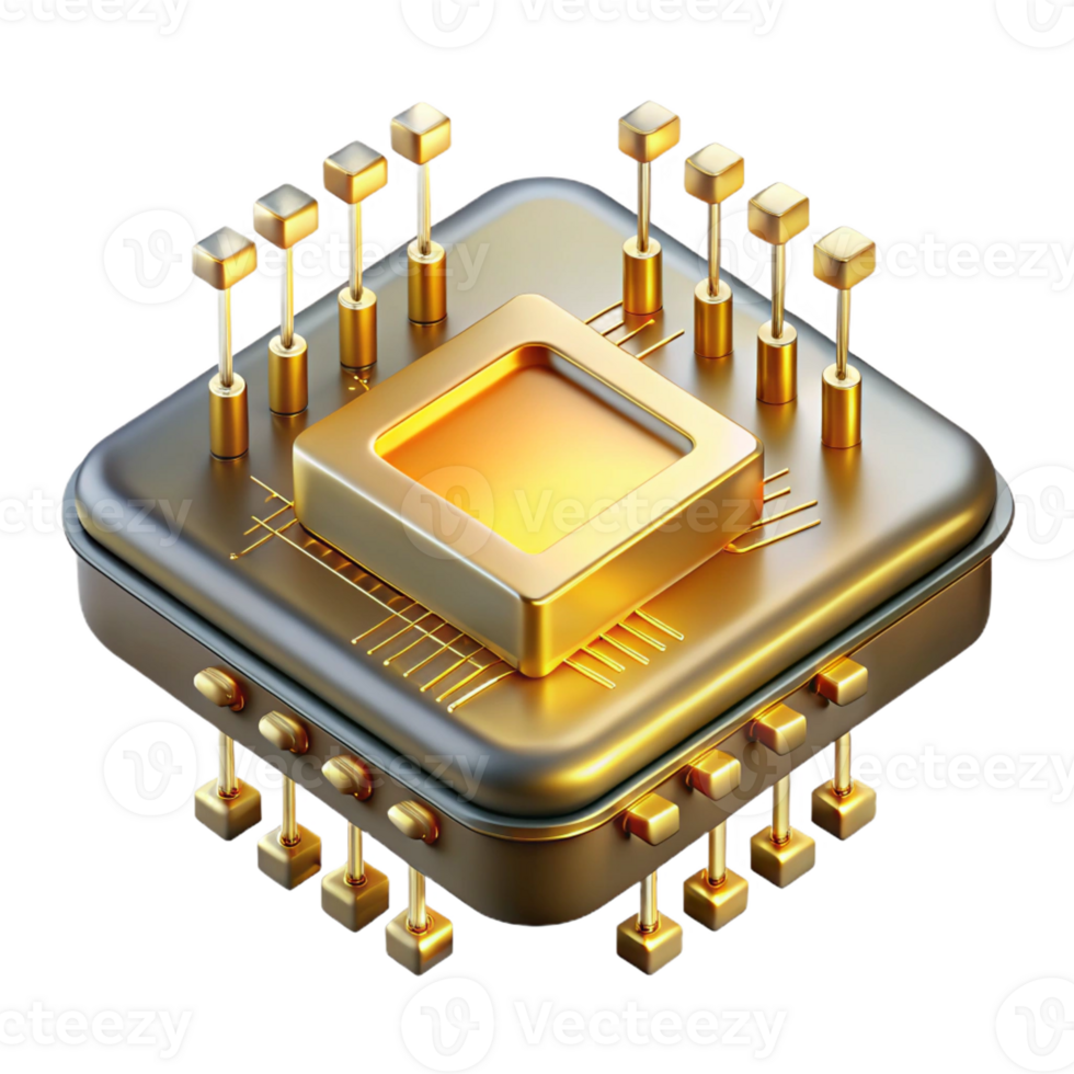 wonderful vintage A Single Microchip Displaying Intricate high quality png
