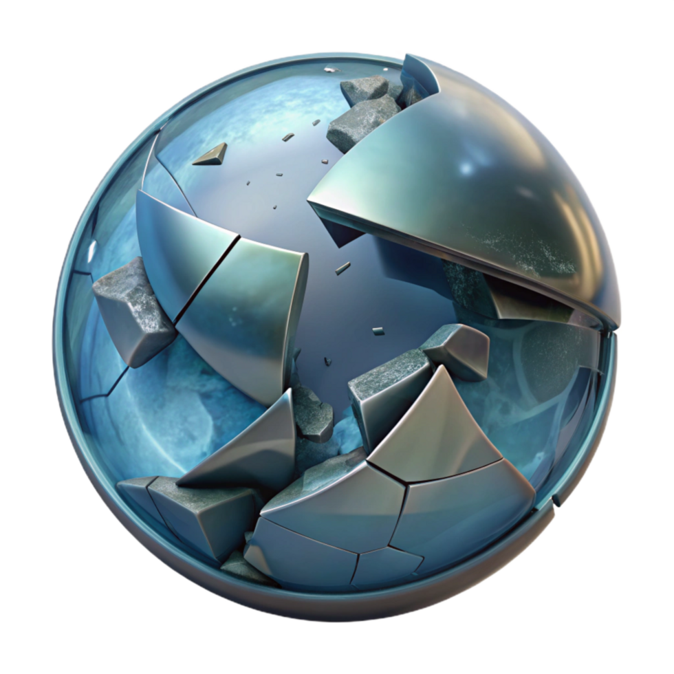 impressive artistic Broken Reflection with Transparent Background and Distorted View detailed png