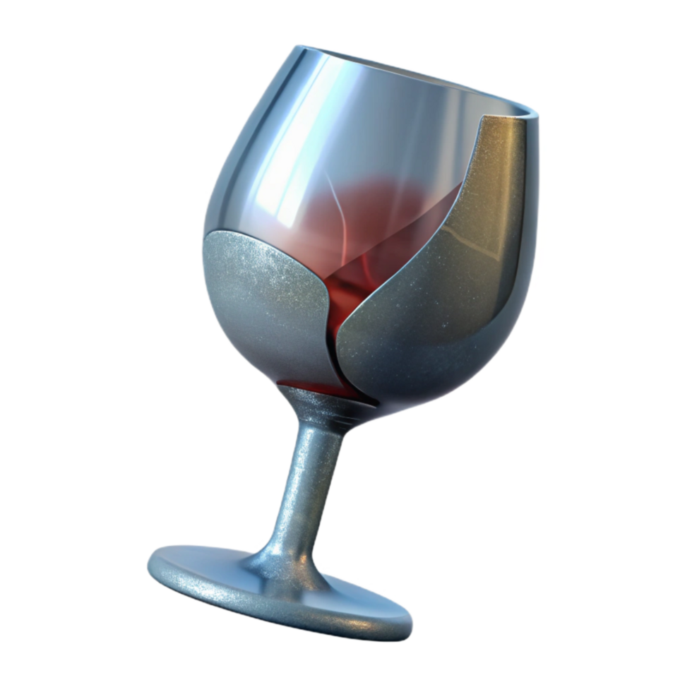 wonderful minimalist Broken Wine Glass Stem with Clear Glass Isolated authentic png