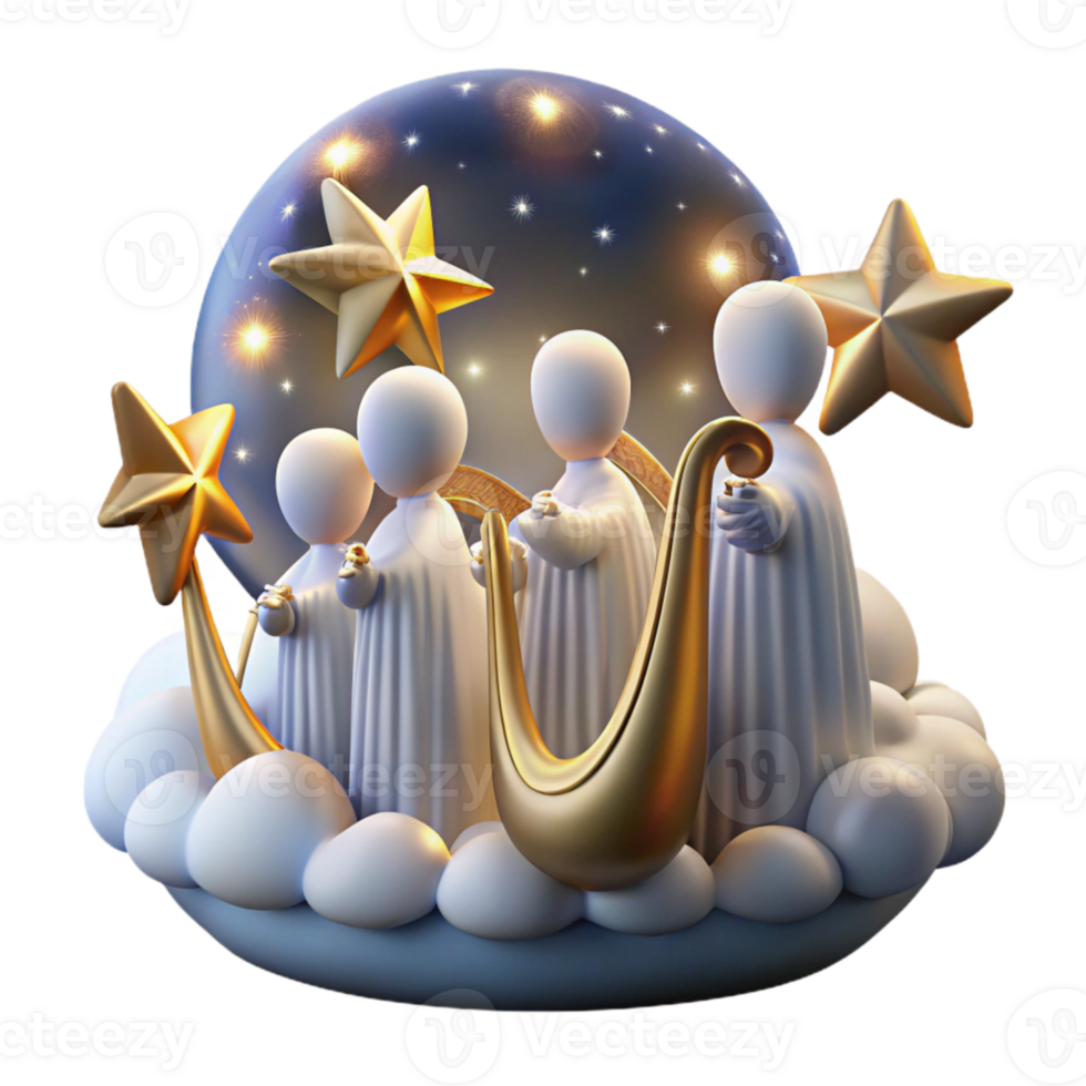 serene traditional Celestial Choir Isolated with Ethereal Glow genuine png