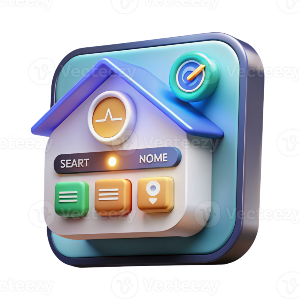 serene rustic A Smart Home Interface Displaying Various professional png