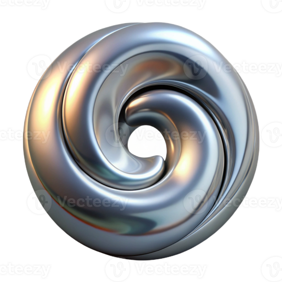 magnificent rustic Chrome Alloy Swirl Transparent Background Isolated png