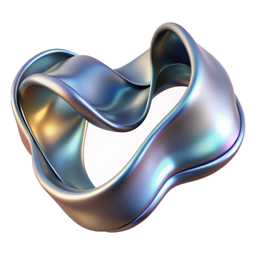 beautiful contemporary Chrome Liquid Ribbon Cutout with Metallic Sheen original png