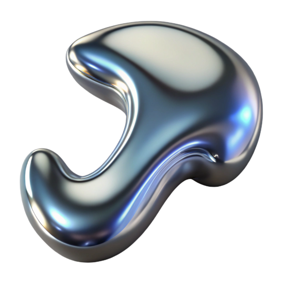 extraordinary rustic Chrome Liquid Stream Cutout with Curved Shape high quality png