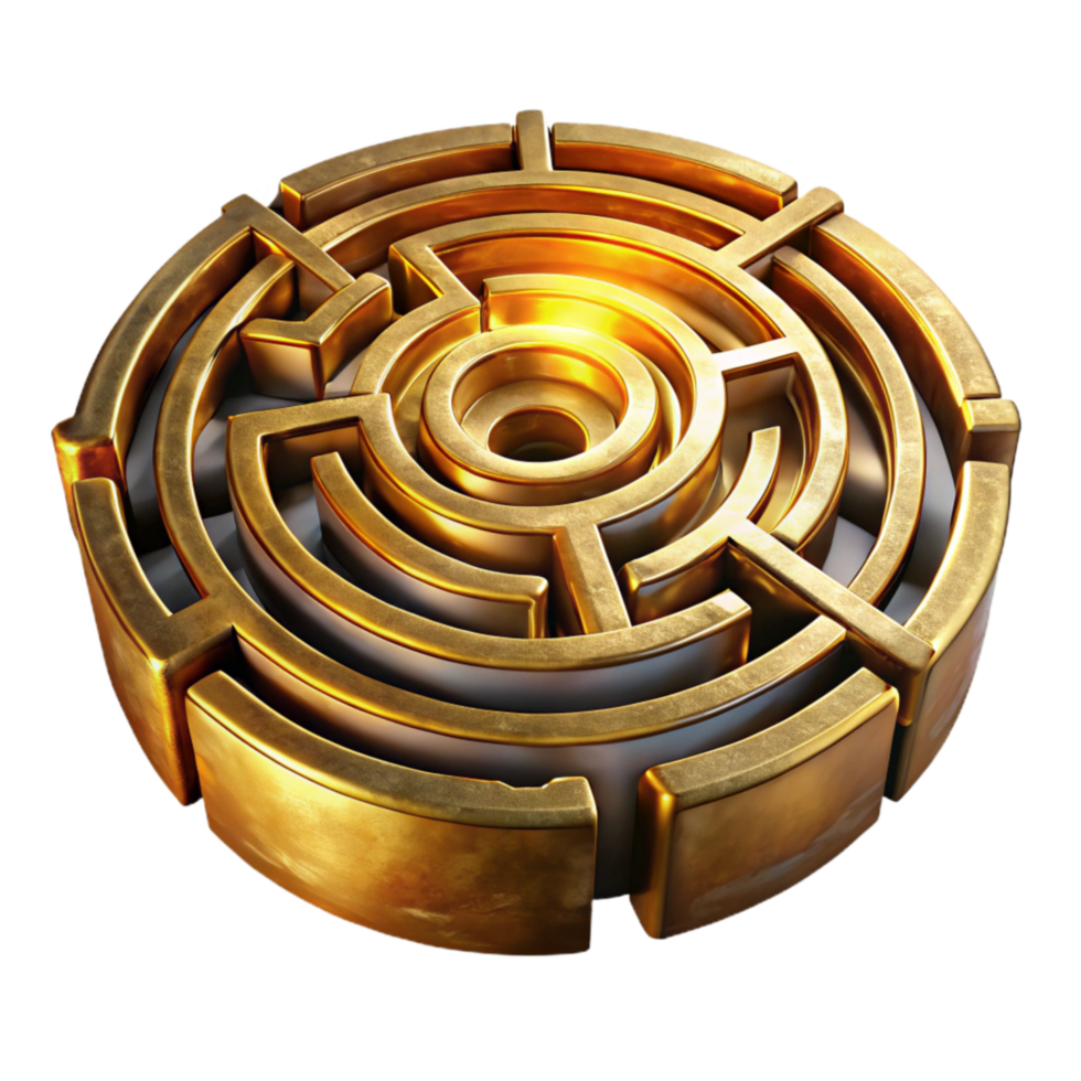 stunning modern Circular Luminari Labyrinth Isolated Golden Light png