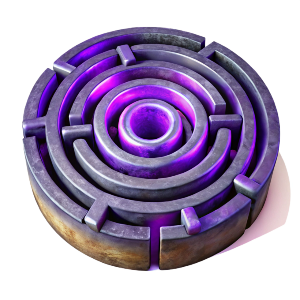 beautiful contemporary Circular Luminari Labyrinth Transparent Background with Starry Sky original png
