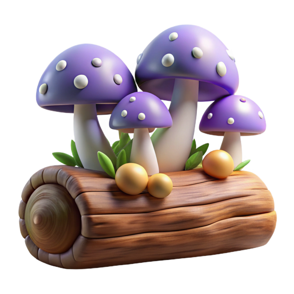 stunning vintage Mushrooms Growing on a authentic png
