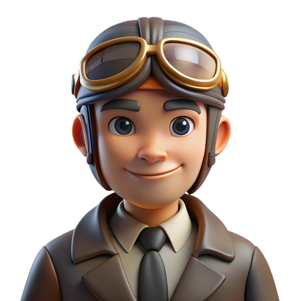 elegant vintage Pilot in Aviator original png