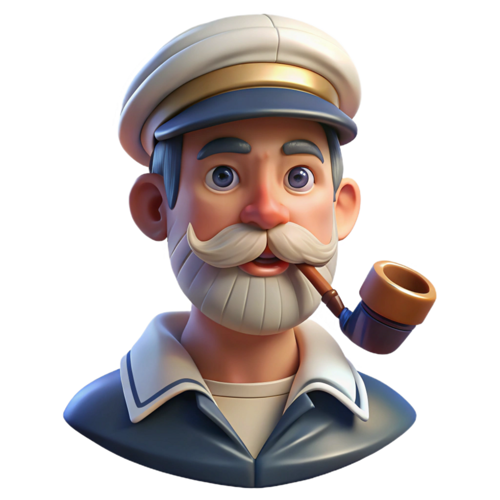 serene artistic Portrait of a Sailor with a Weathered Face genuine png