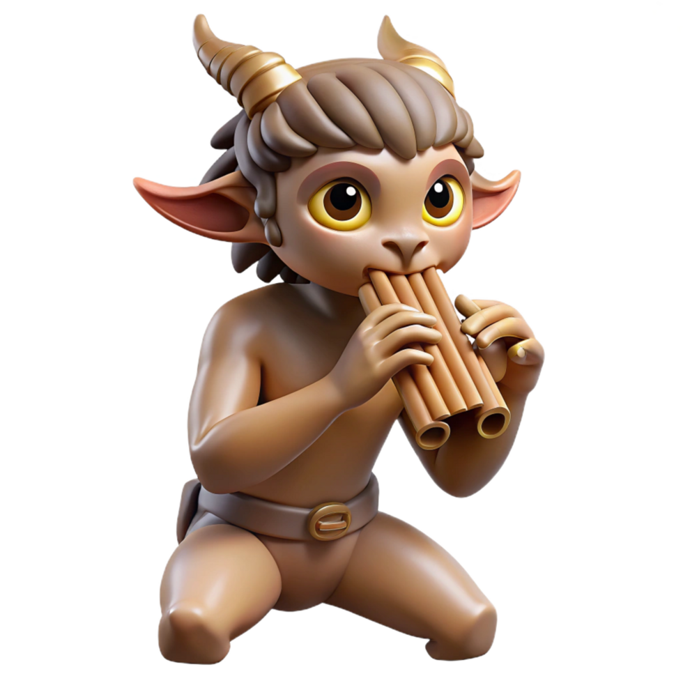 dramatic abstract A Mischievous Satyr Playing a Pan Flute in 4K png