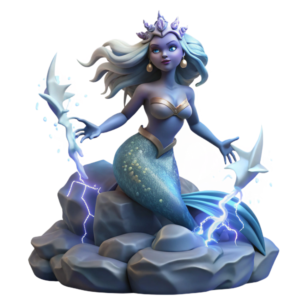 dramatic artistic A Serene Siren Perched on a Jagged Rock genuine png