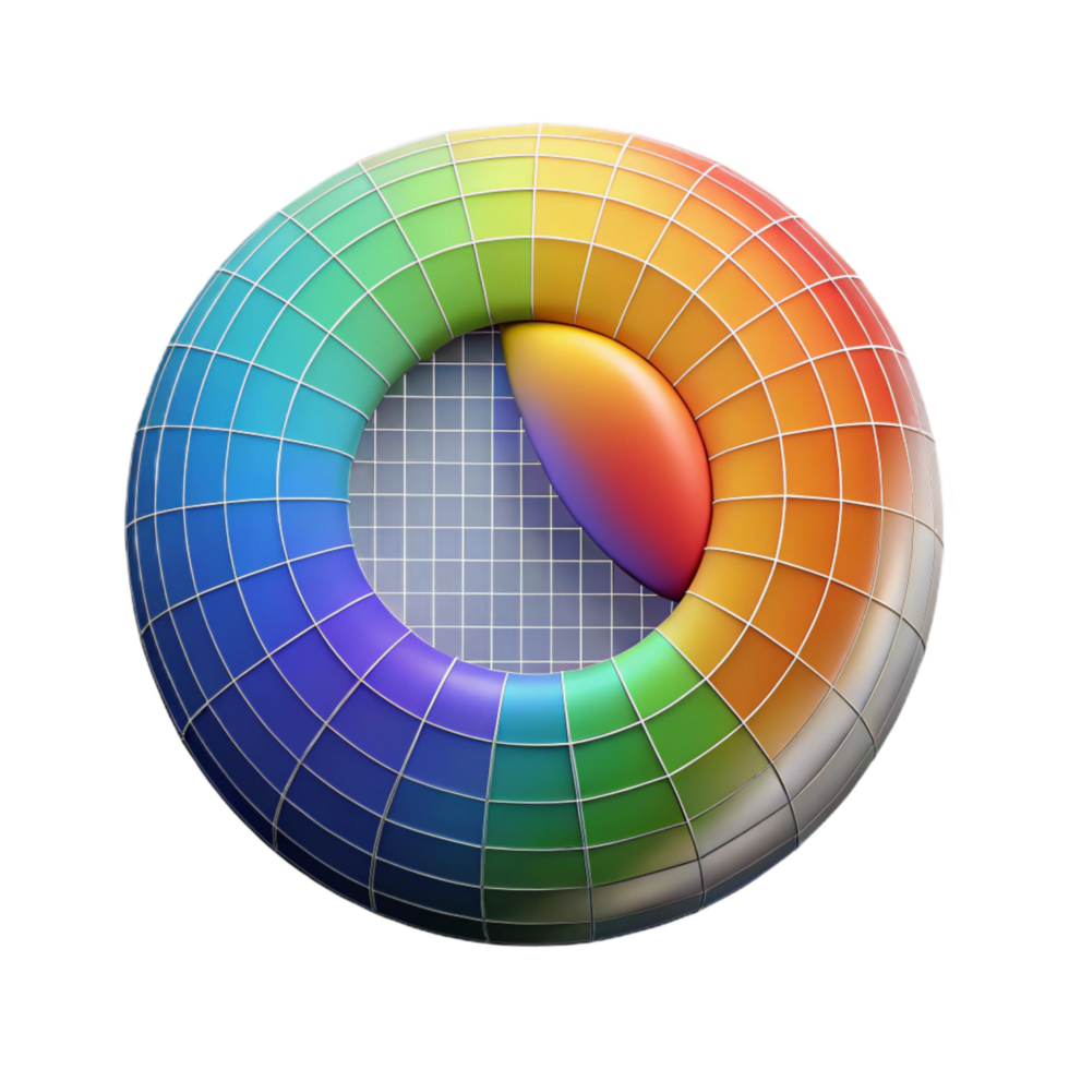 wonderful contemporary Circular Spectral Graph Isolated with Grid Overlay high quality png