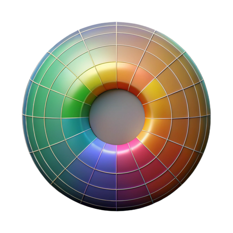 vibrant classic Circular Spectral Graph Isolated with Grid Overlay exclusive png