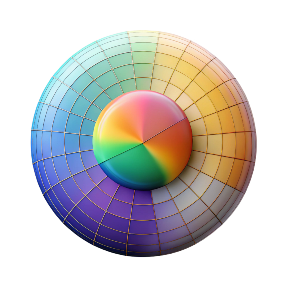 impressive classic Circular Spectral Graph Isolated with Grid Overlay png