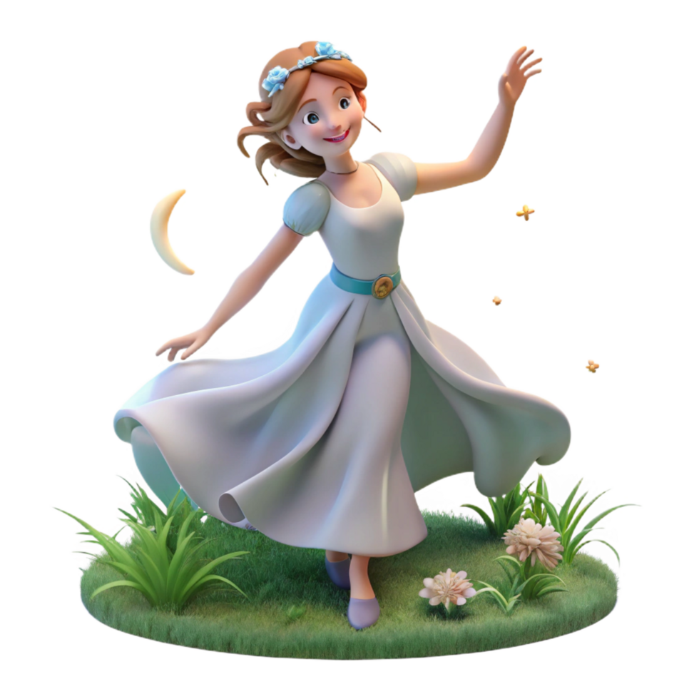stunning artistic A Playful Nymph Dancing in a Moonlit high quality png
