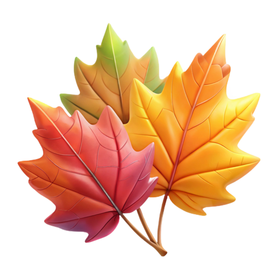 impressive abstract Colorful Autumn Leaves Isolated Transparent Background high resolution png
