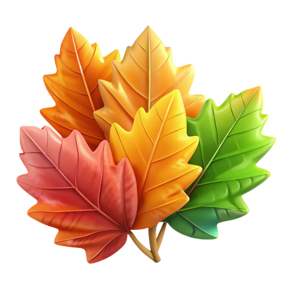 magnificent minimalist Colorful Autumn Leaves Isolated Transparent Background professional png
