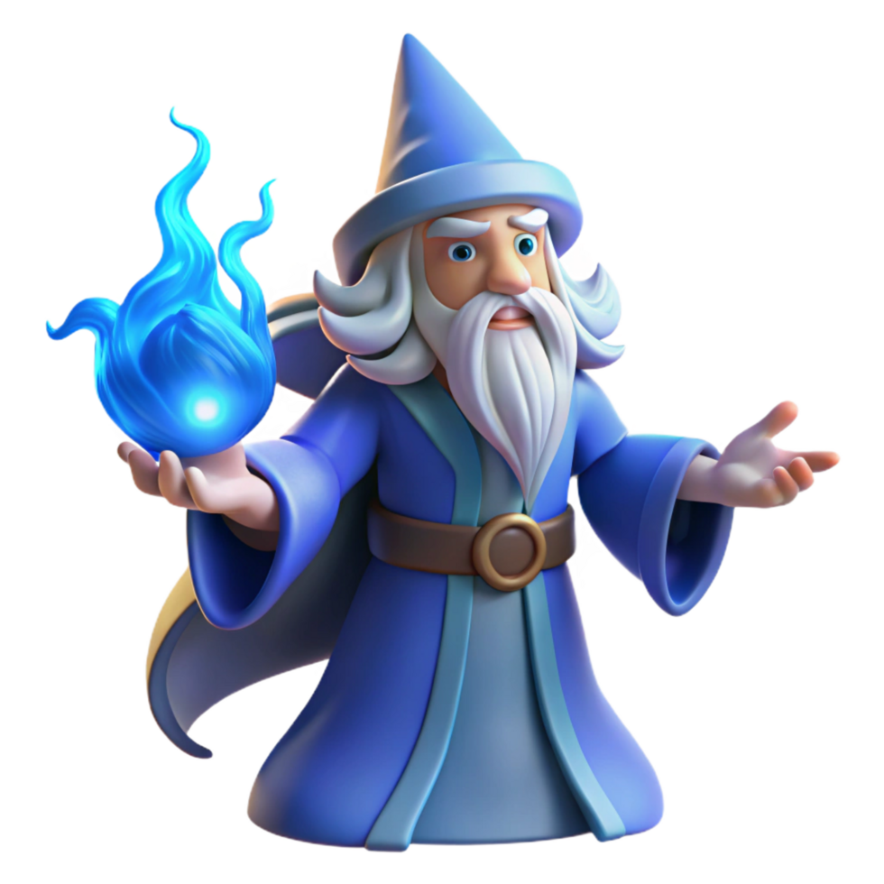 impressive classic A Powerful Wizard with a Long White authentic png