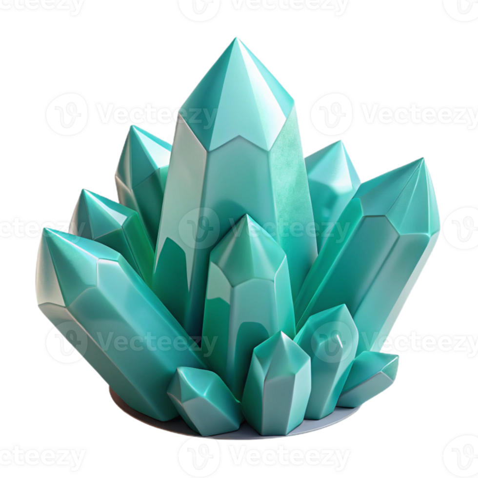 wonderful rustic Crystallized Shapes Isolated Transparent Background Dreamy Teal Hues exclusive png