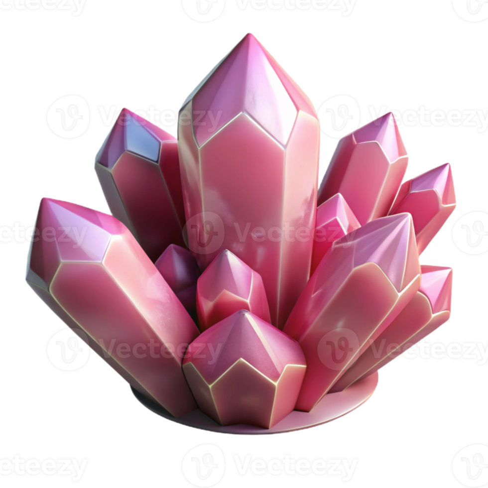 dramatic artistic Crystallized Shapes Transparent Background Pink Tint premium png