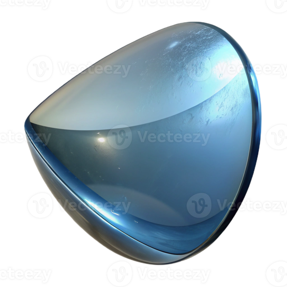beautiful artistic Curved Glass Reflection with Isolated Background professional png