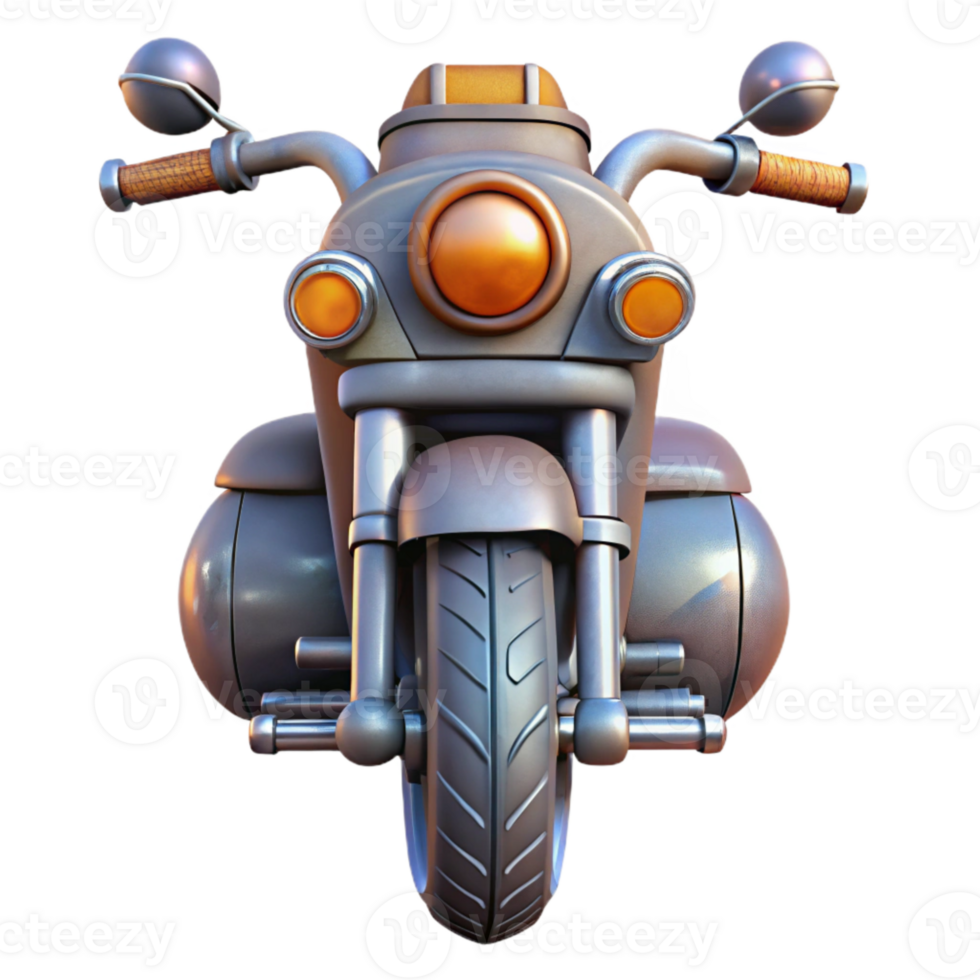 elegant artistic Cyberpunk Motorcycle Front View Transparent exclusive png