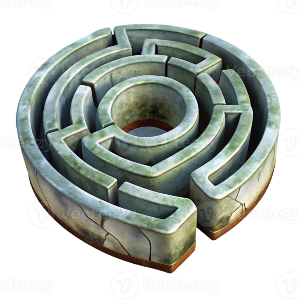 dramatic modern Curved Luminari Labyrinth Path Cutout Transparent Background original png