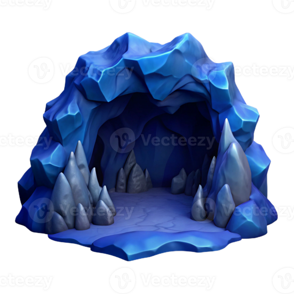 vibrant rustic Dark Blue Ocean Depth Cavern Cutout detailed png