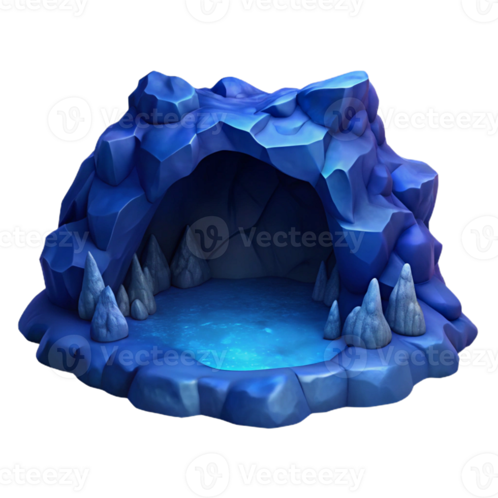 beautiful modern Dark Blue Ocean Depth Cavern Cutout high resolution png