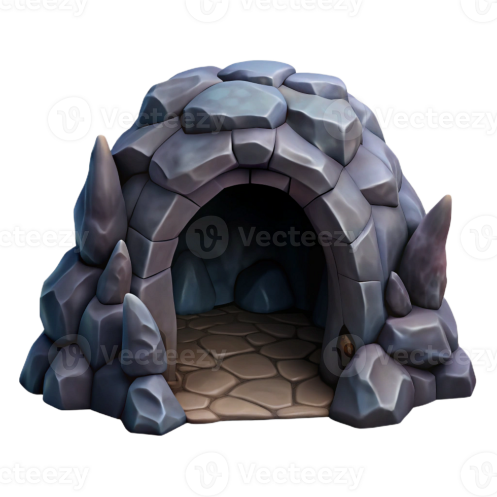 dramatic contemporary Dark Cave Tunnel Isolated Transparent Background detailed png