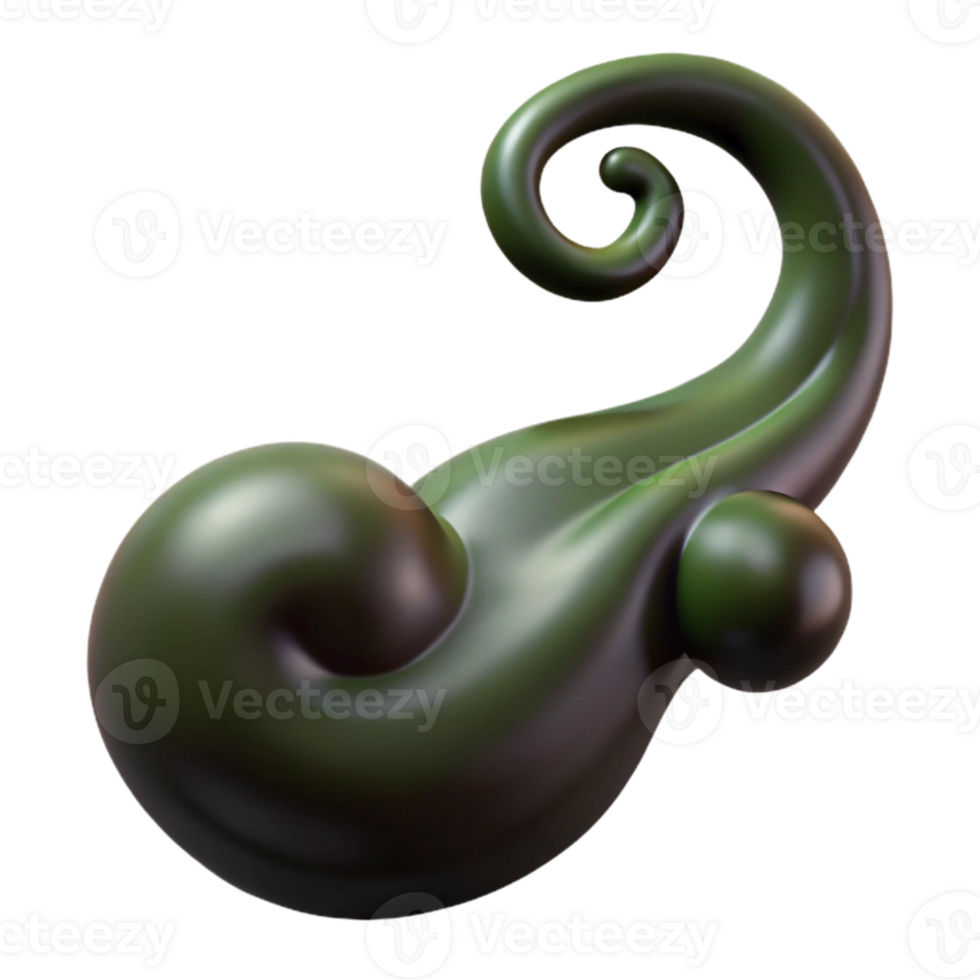 vibrant minimalist Dark Olive Green Vapor Tendril Isolated on Transparent Background professional png