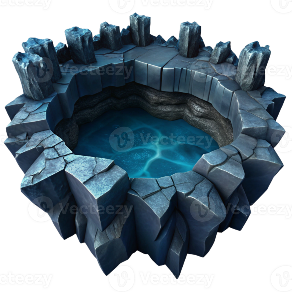 extraordinary rustic Dark Ocean Trench Cutout with Dramatic Lighting genuine png