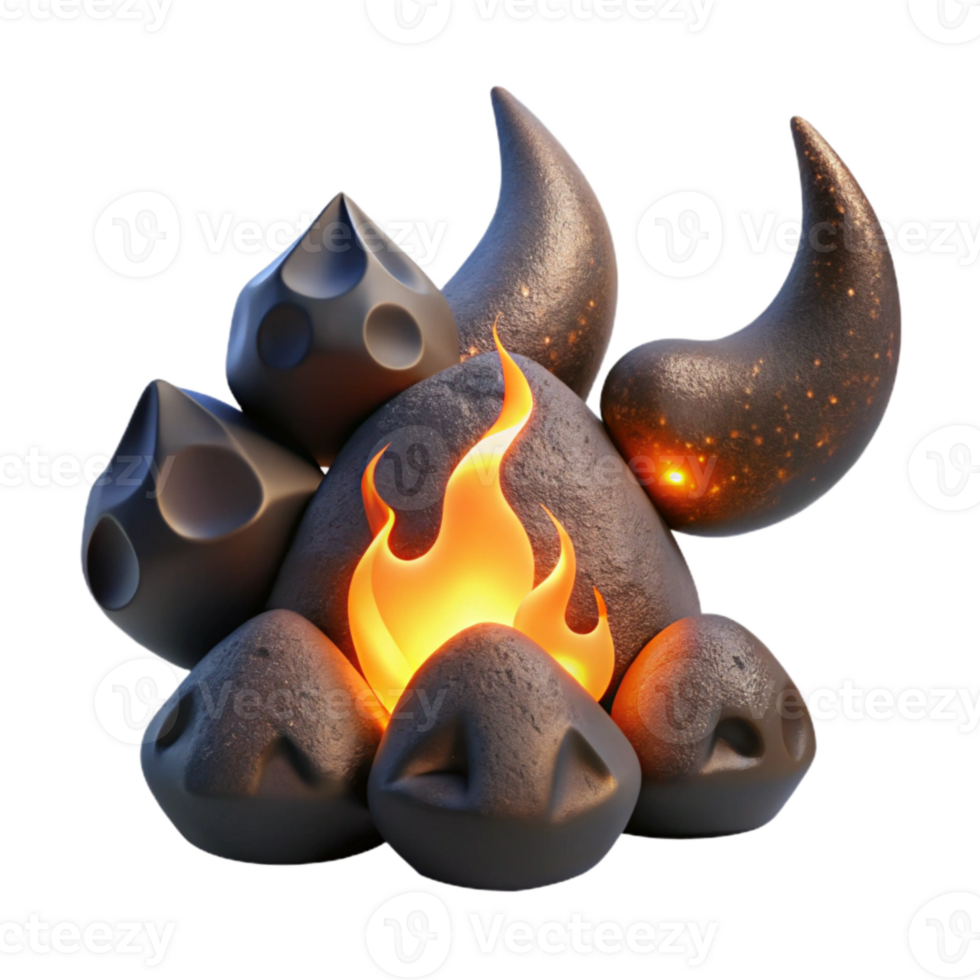 vibrant artistic Dark Shadows and Glowing Embers Isolated original png