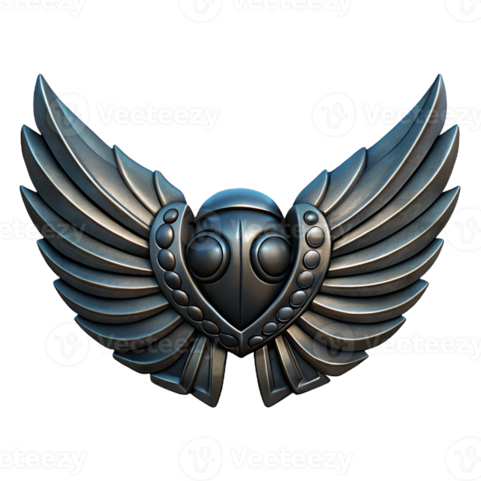 extraordinary artistic Dark Steel Mechanical Wings Front View Cutout exclusive png