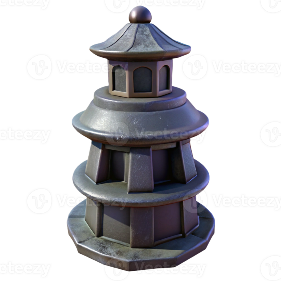 vibrant classic Dark Terraform Tower Isolated on Transparent Background original png