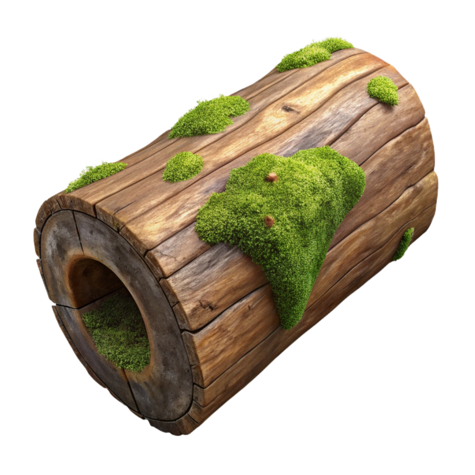 impressive rustic Decaying Wood Log Texture Cutout on Transparent Background authentic png