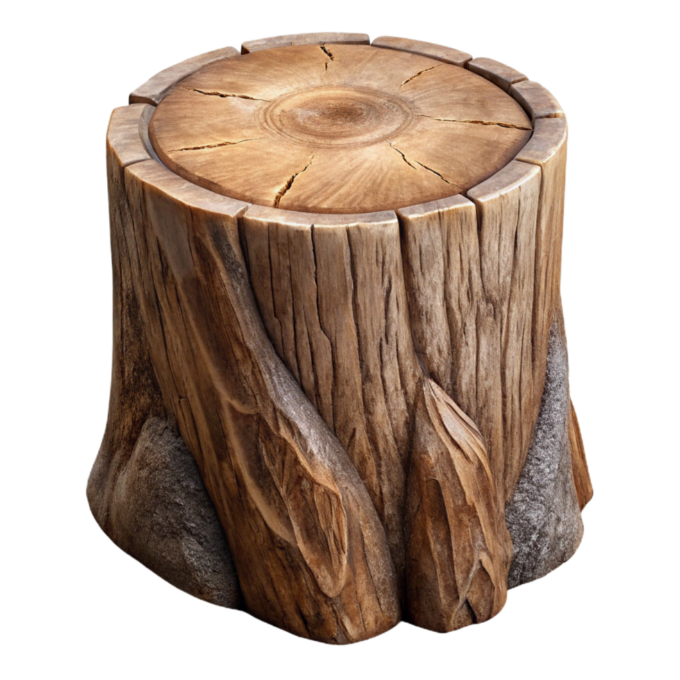 elegant vintage Decaying Wood Stump Texture Cutout with High Resolution genuine png