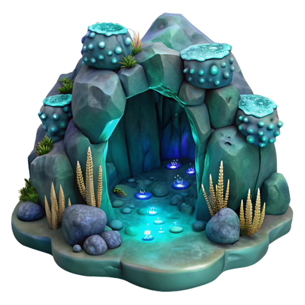 extraordinary modern Deep Ocean Grotto Cutout with Coral Detail authentic png