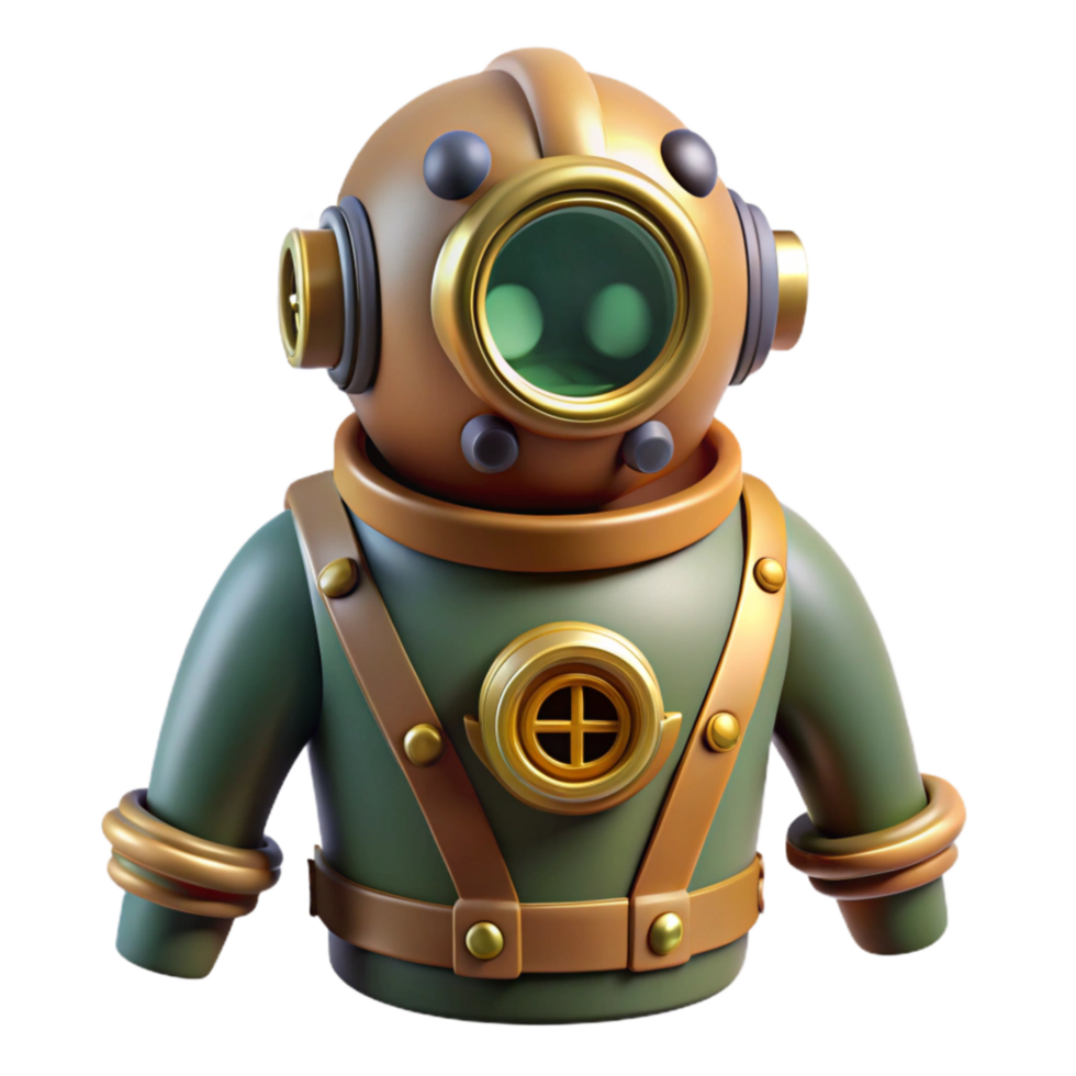 stunning creative Deep Sea Diver Cutout with Underwater Lighting professional png