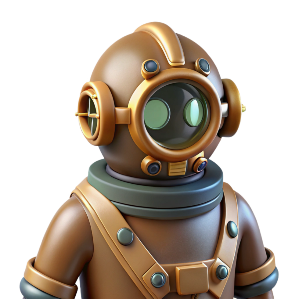extraordinary contemporary Deep Sea Diver Cutout with Underwater Lighting professional png