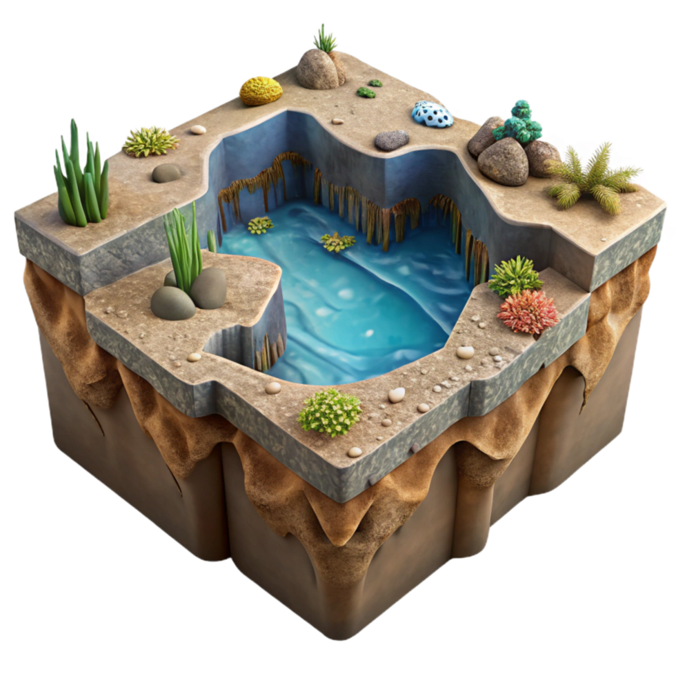 wonderful creative Deep Sea Trench Landscape Cutout Side View png
