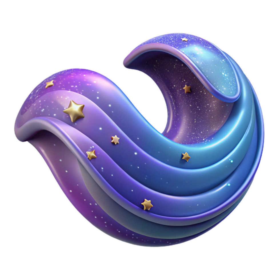 impressive classic Deep Space Wave Transparent Cutout with Star Clusters detailed png