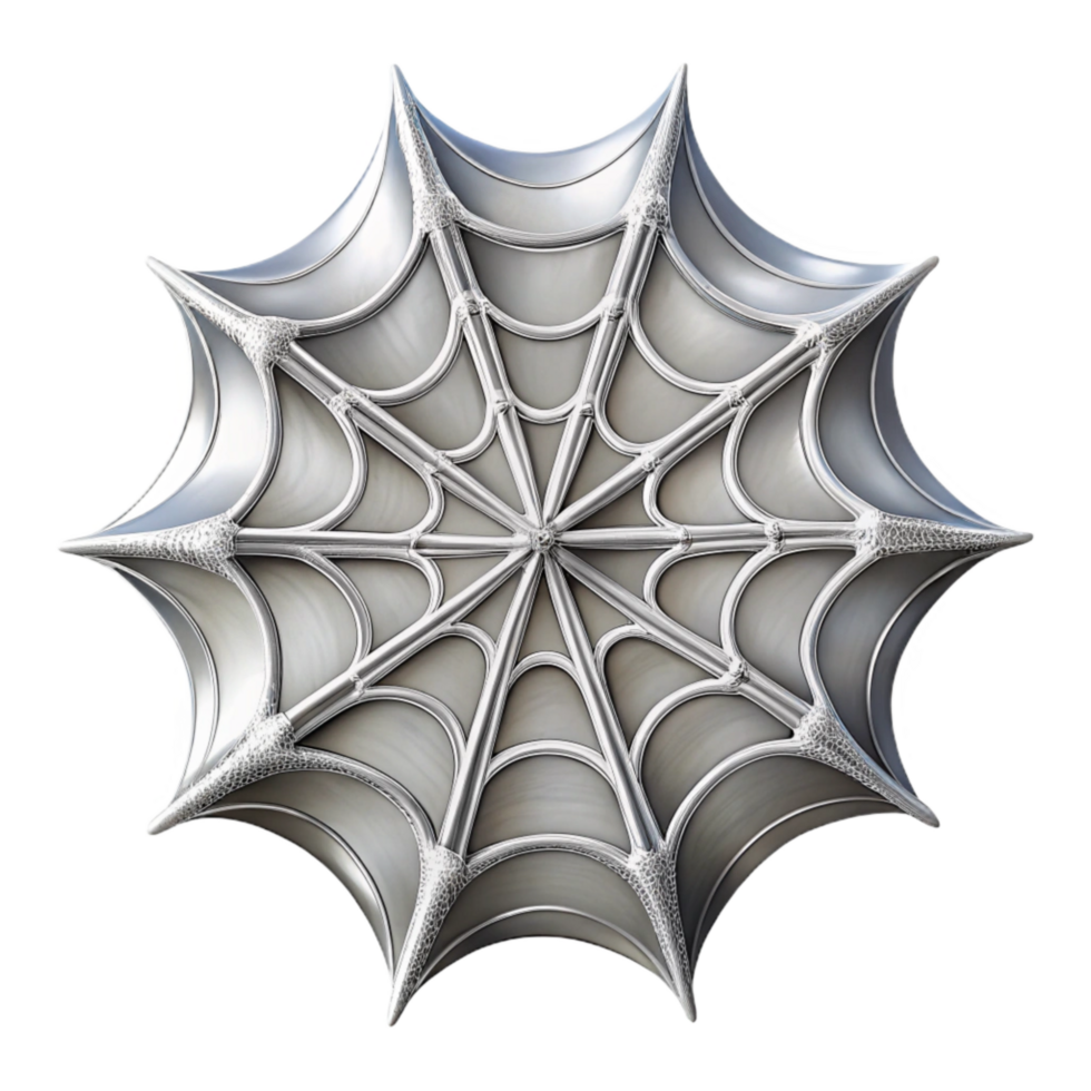 serene rustic Delicate Spiderweb Isolated on Transparent Background Silvery Strands high quality png
