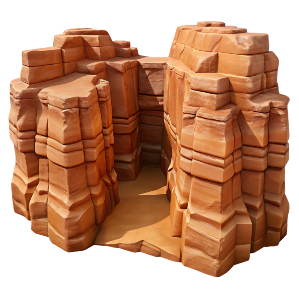 vibrant modern Desert Canyon Walls Isolated High Contrast Lighting authentic png