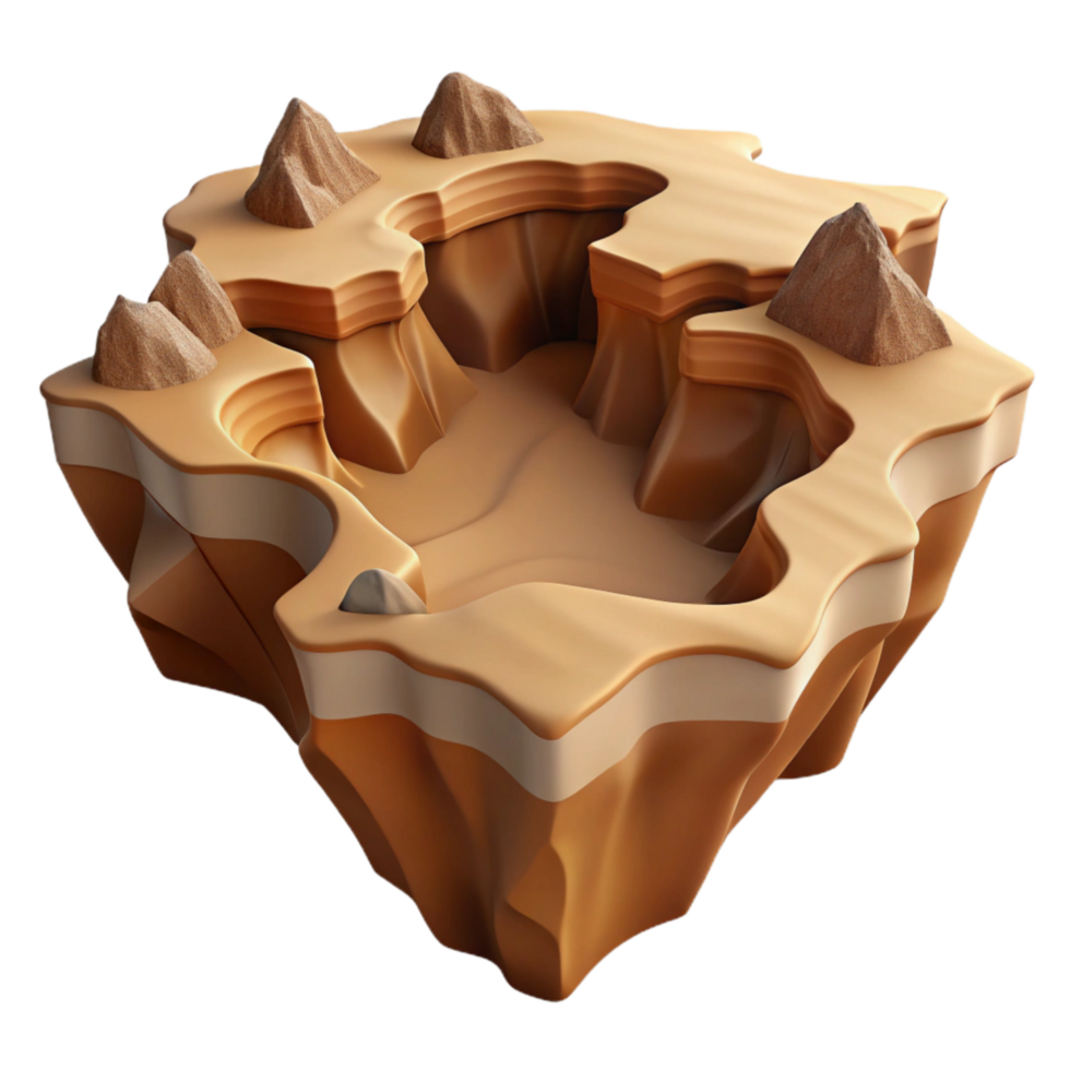 impressive traditional Desert Gorge Cutout Dramatic Shadows Isolated Element authentic png